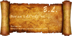 Borza Lóránt névjegykártya