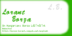 lorant borza business card